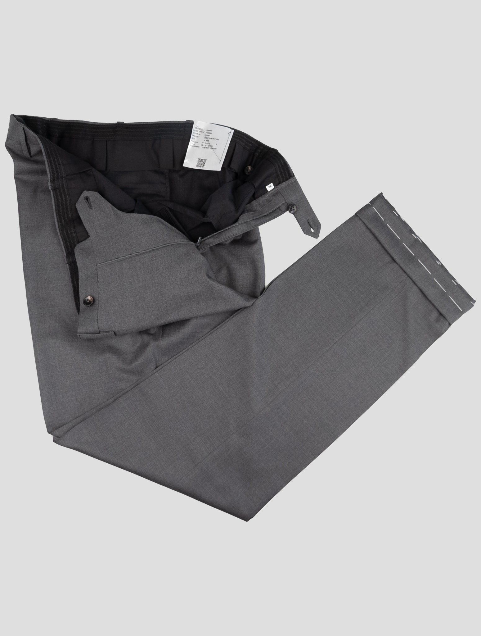 Kiton Gray Wool Dress Pants