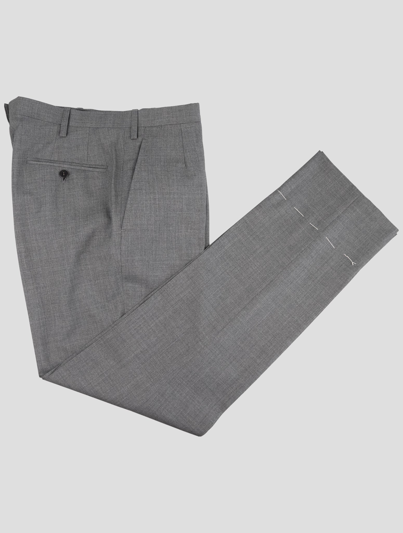 Kiton Gray Wool Dress Pants