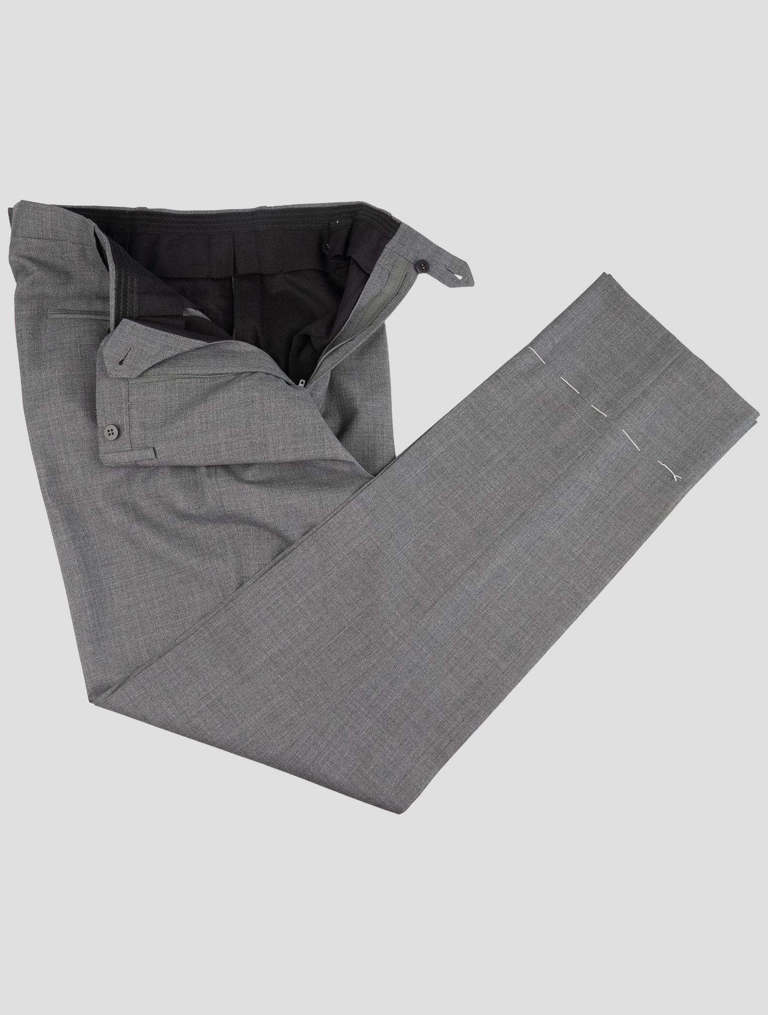 Kiton Gray Wool Dress Pants