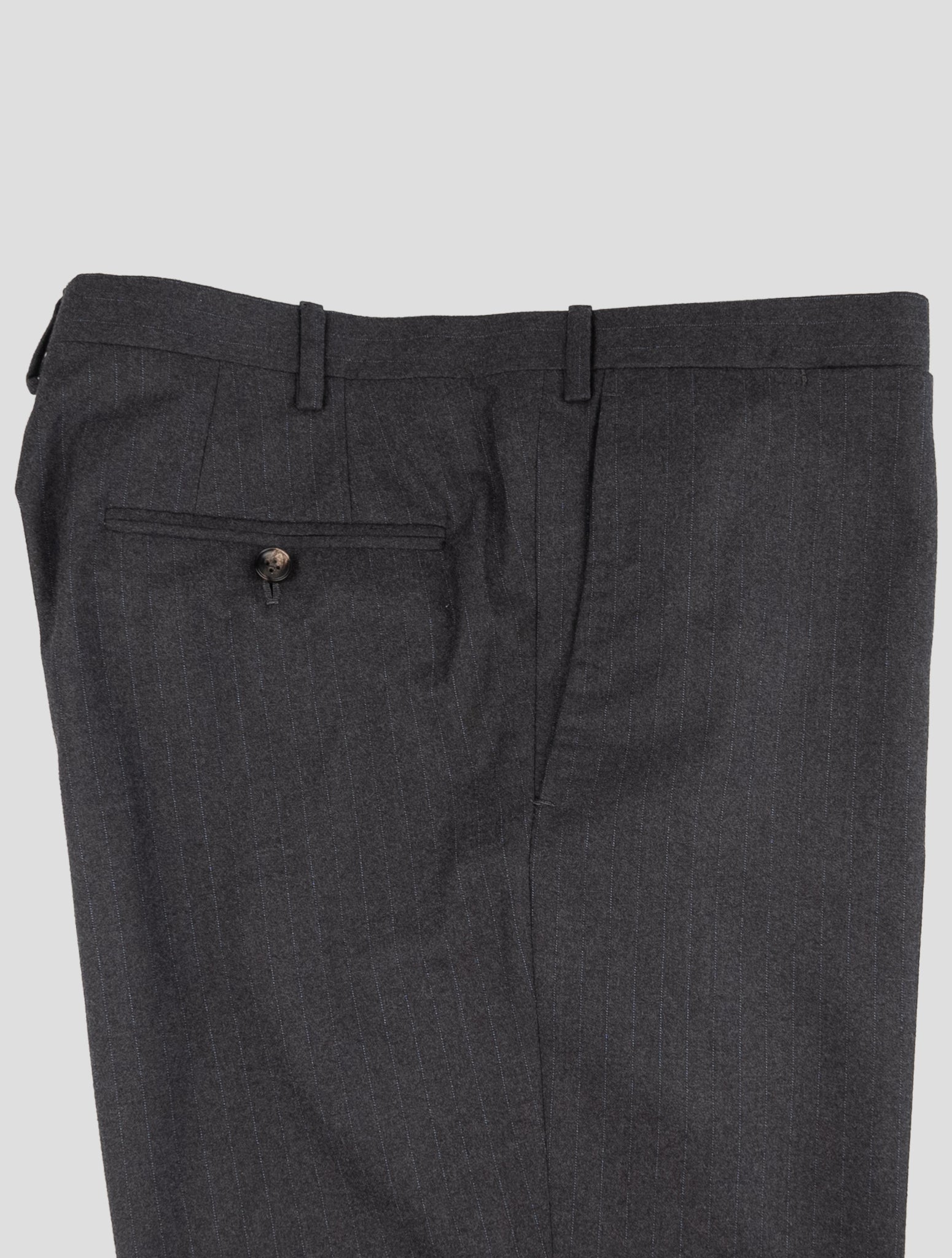 Kiton Gray Wool 14 Micron Dress Pants
