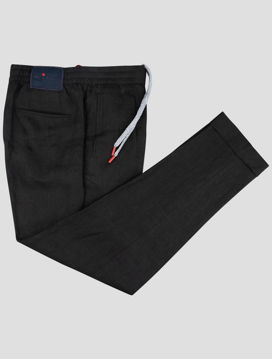 Kiton Black Linen Pants