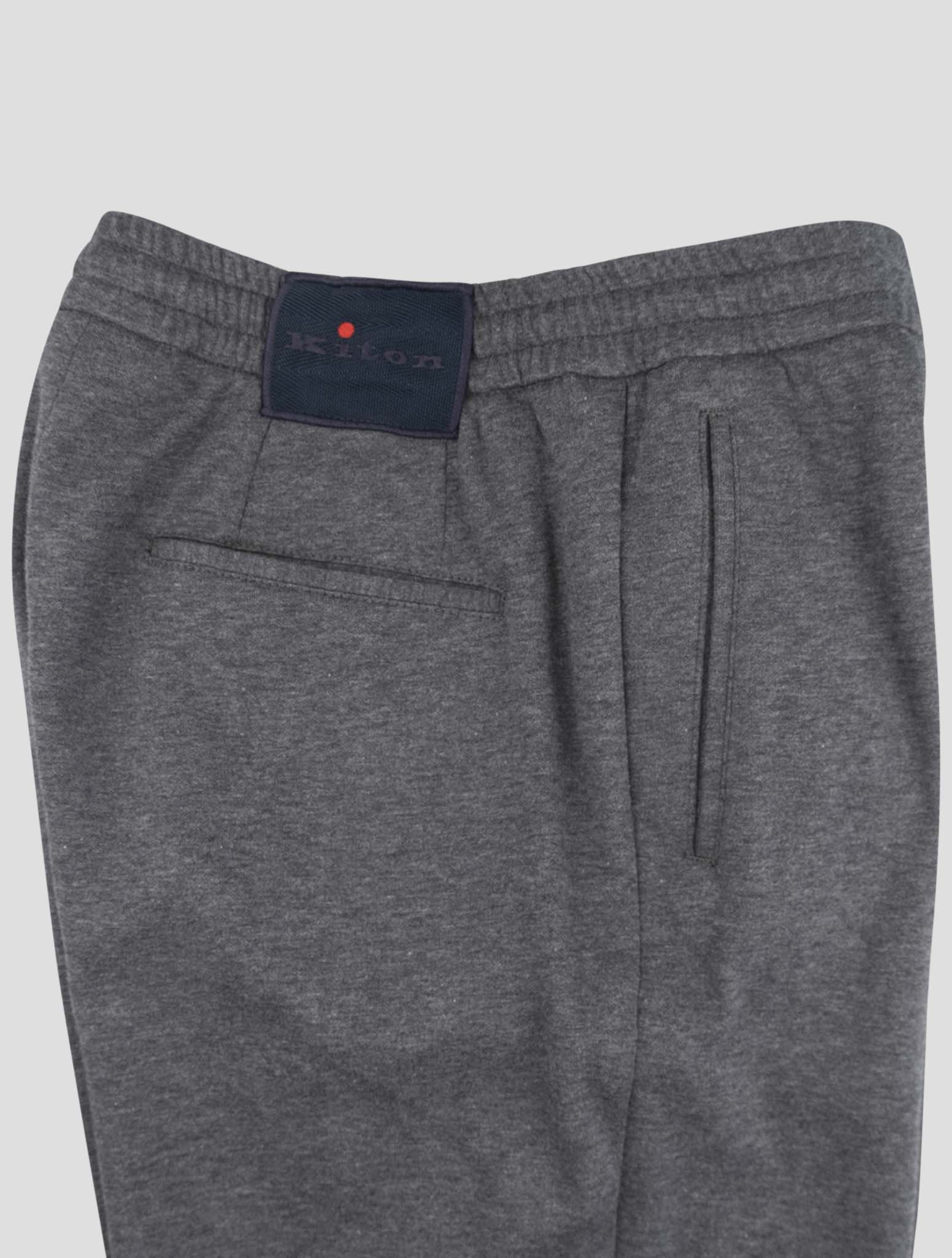 Kiton Gray Wool Cotton Ea Pants