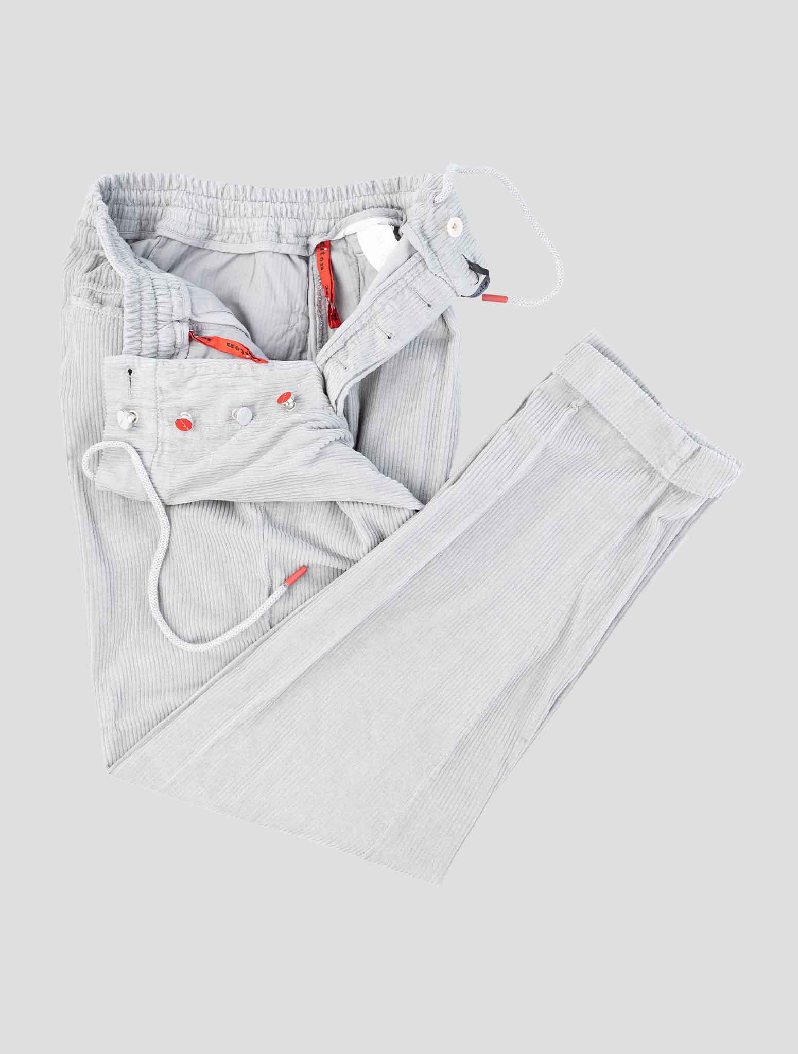 Kiton Gray Cotton Velvet Pants
