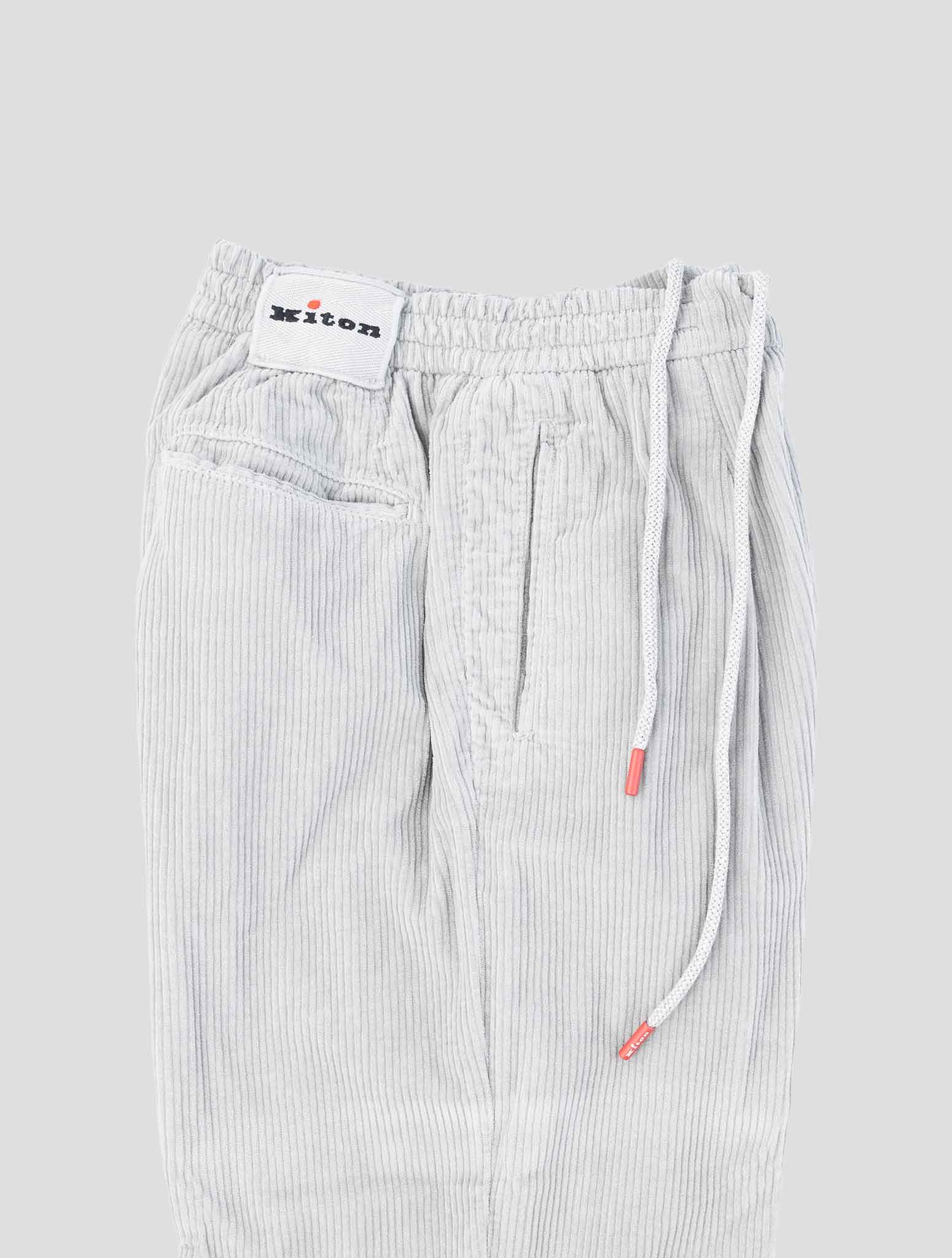 Kiton Gray Cotton Velvet Pants