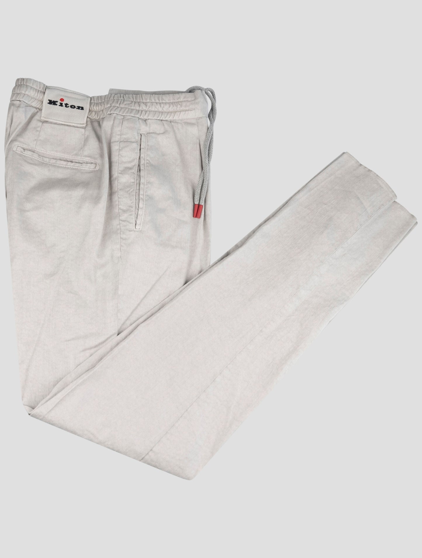 Kiton Gray Linen Cotton Ea Pants