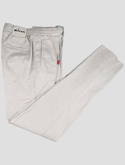 Kiton Gray Linen Cotton Ea Pants