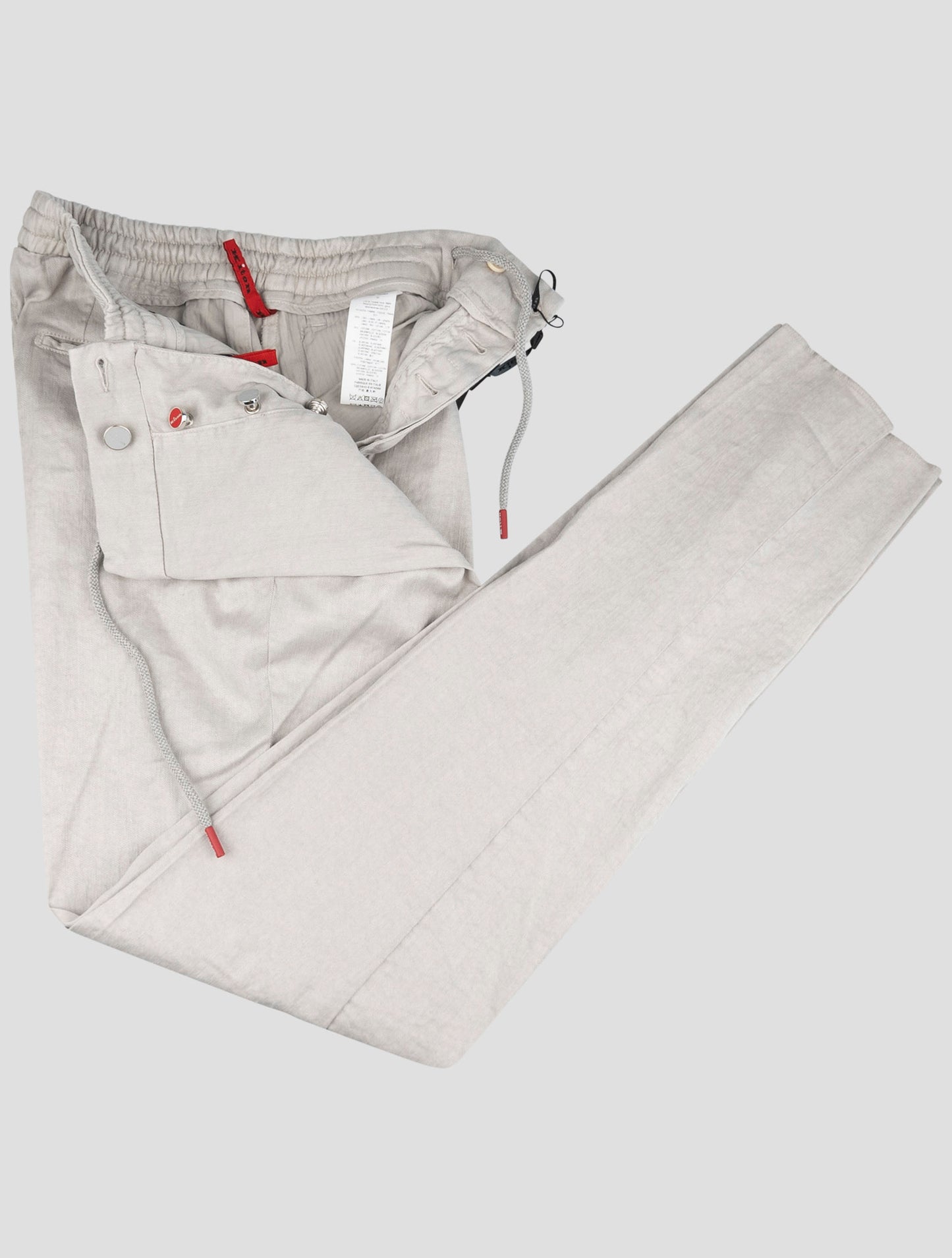 Kiton Gray Linen Cotton Ea Pants