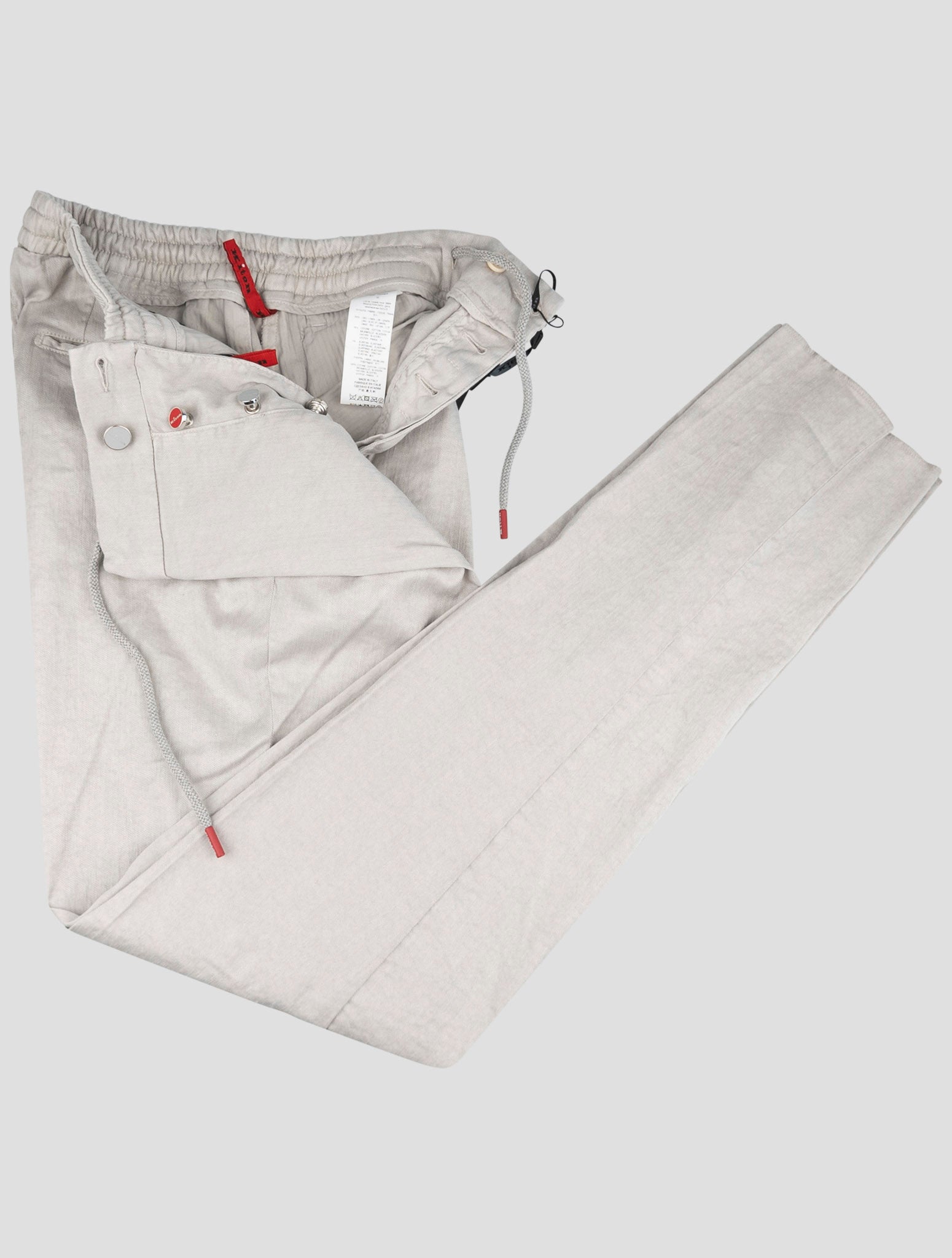 Kiton Gray Linen Cotton Ea Pants