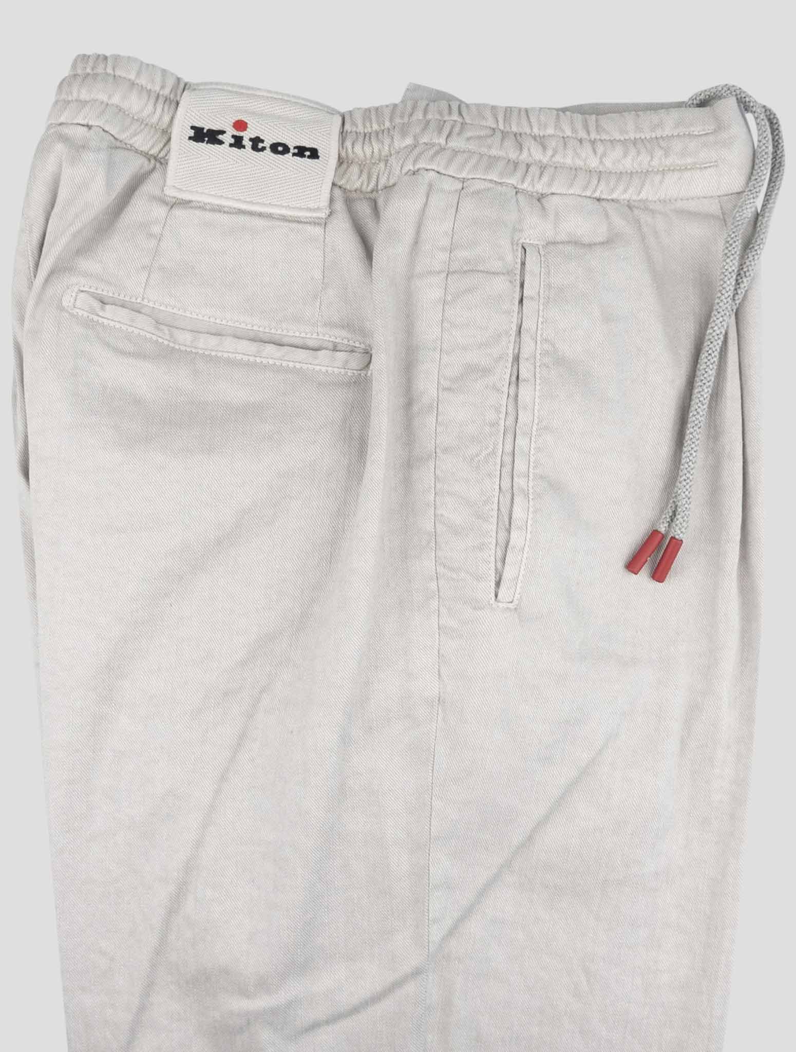 Kiton Gray Linen Cotton Ea Pants