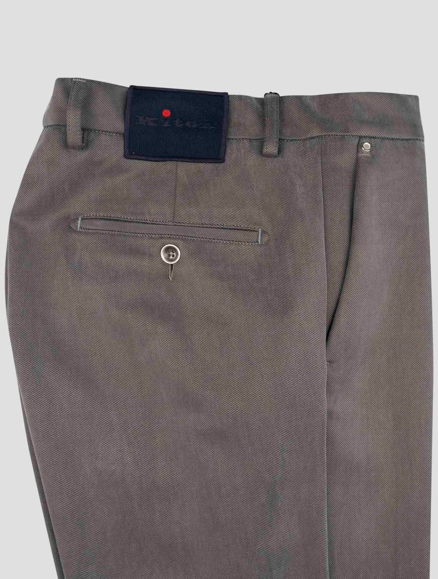 Kiton Gray Cotton Pl Ea Pants