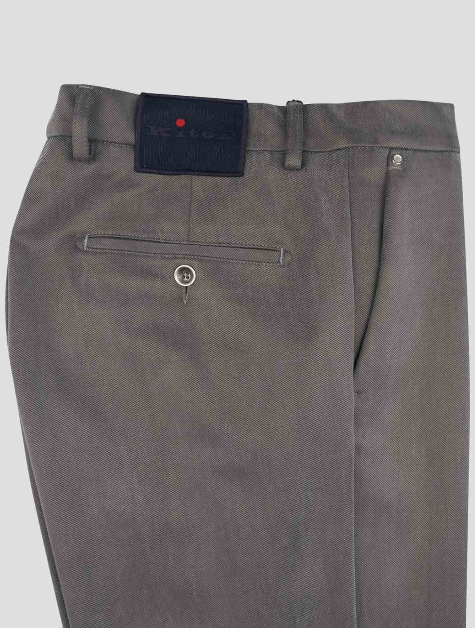 Kiton Gray Cotton Pl Ea Pants