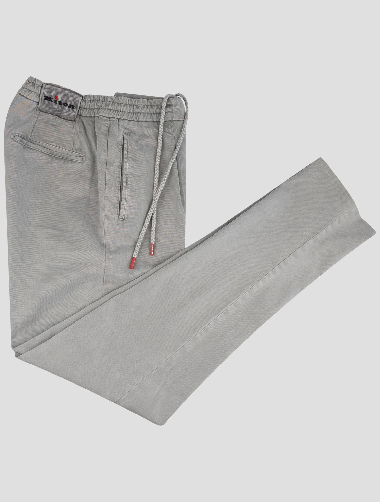 Kiton Gray Lycra Cotton Ea Pants