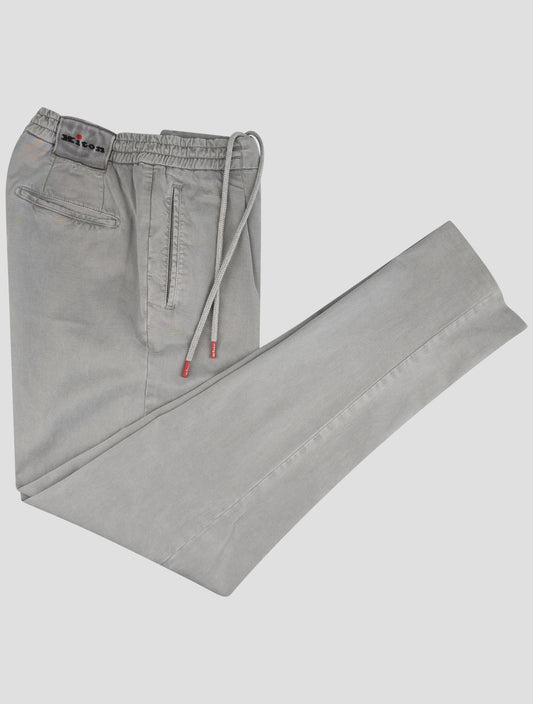 Kiton Gray Lycra Cotton Ea Pants