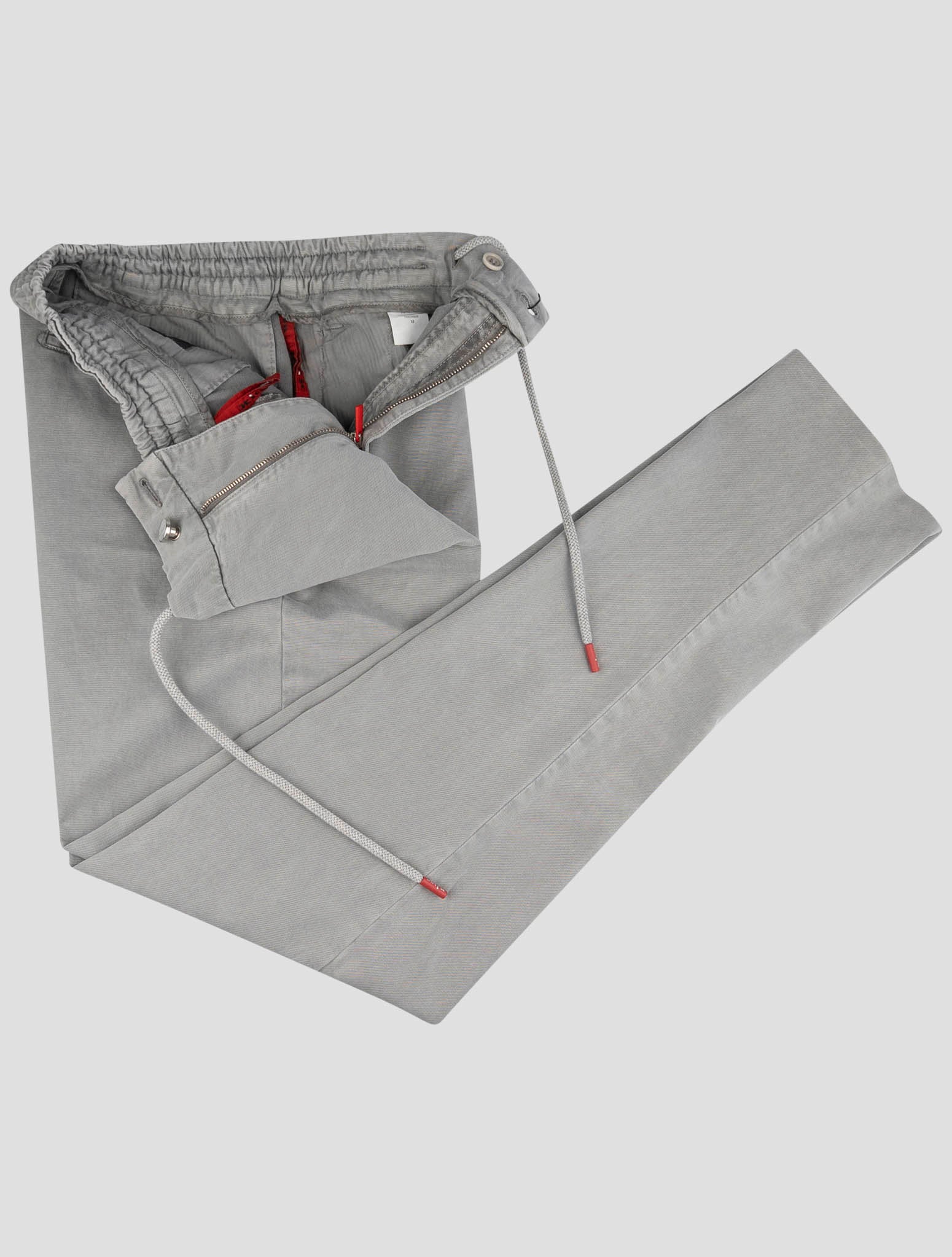 Kiton Gray Lycra Cotton Ea Pants