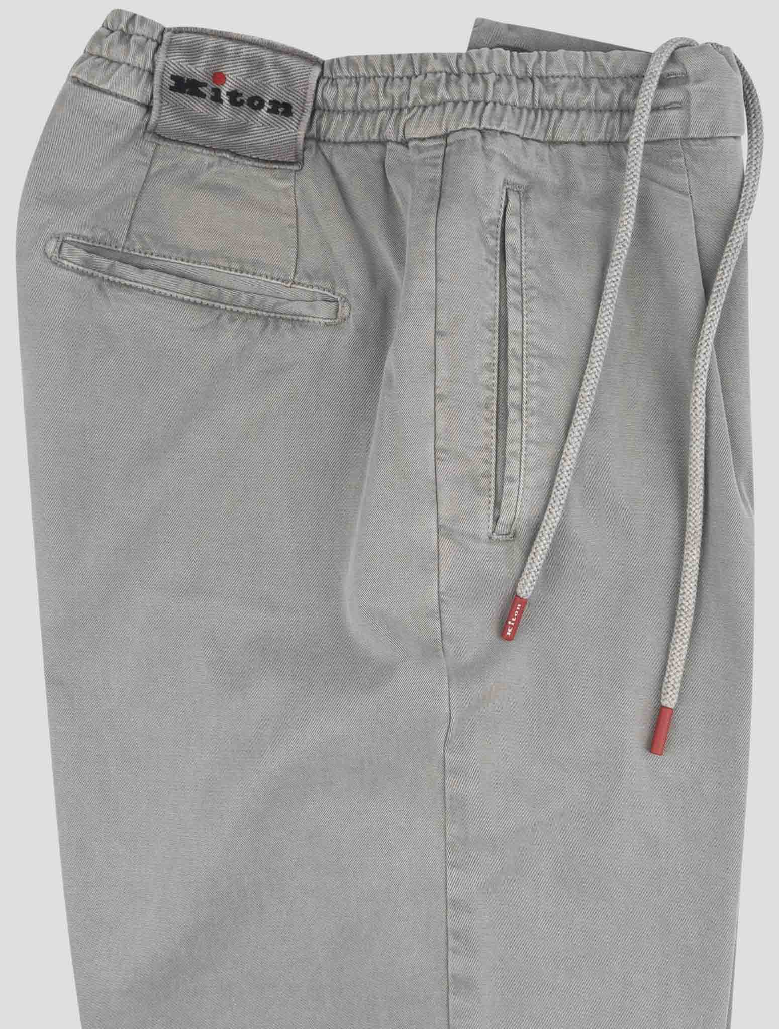 Kiton Gray Lycra Cotton Ea Pants