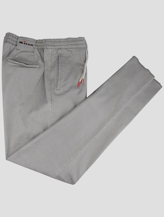 Kiton Gray Lyocell Cotton Ea Pants