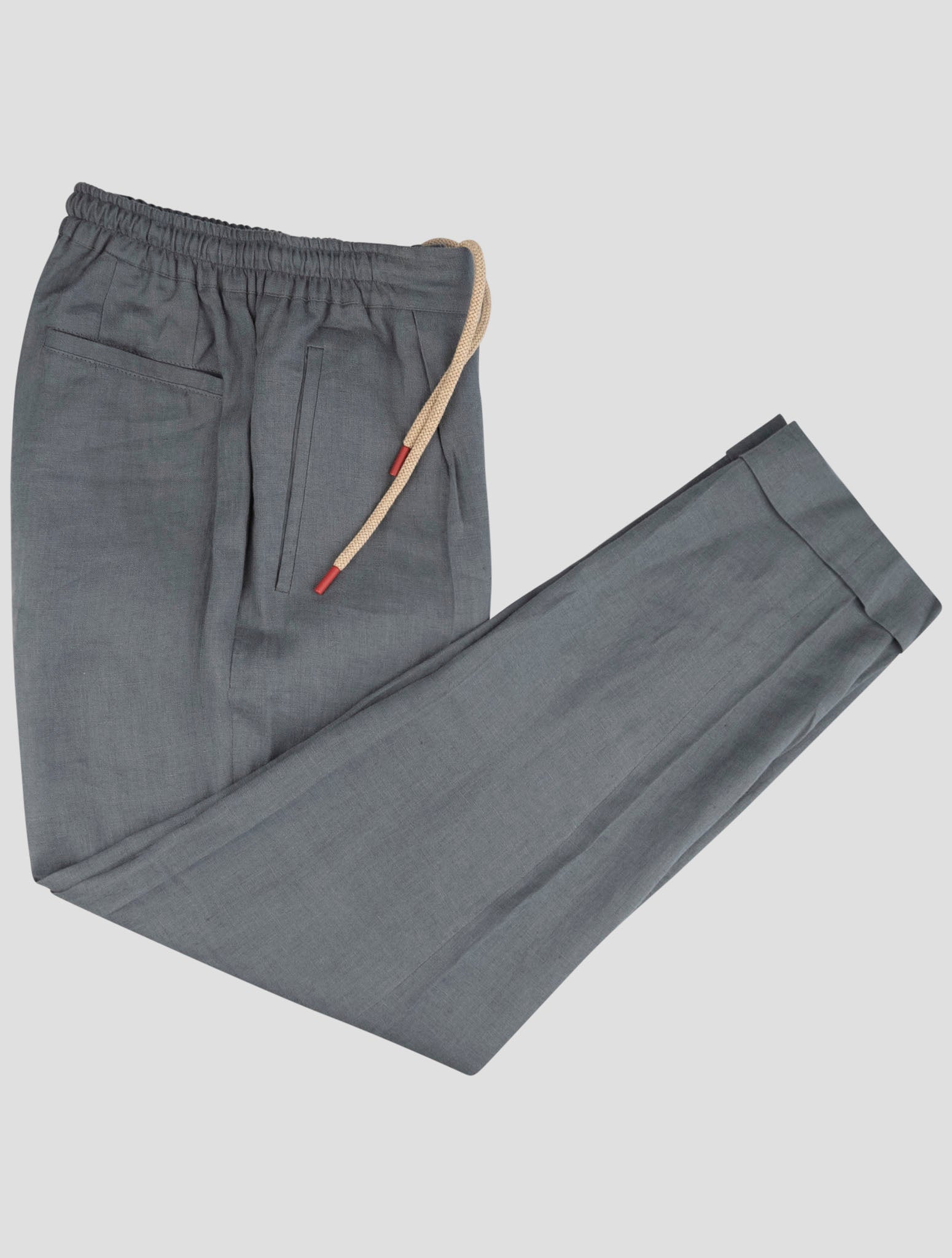 Kiton Gray Linen Pants