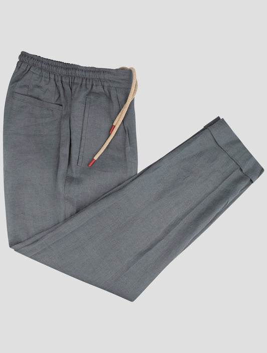 Kiton Gray Linen Pants