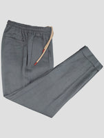 Kiton Gray Linen Pants