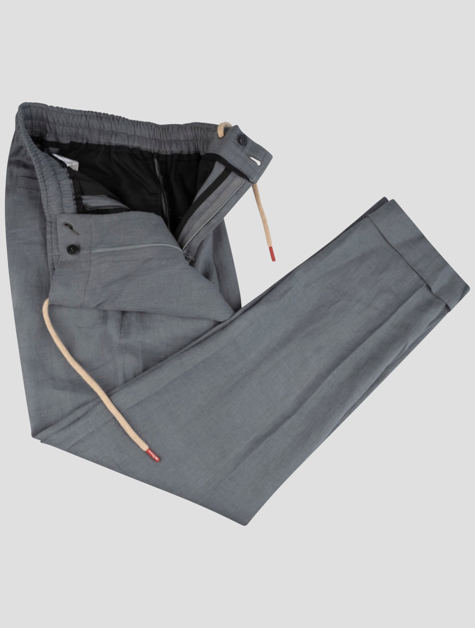 Kiton Gray Linen Pants