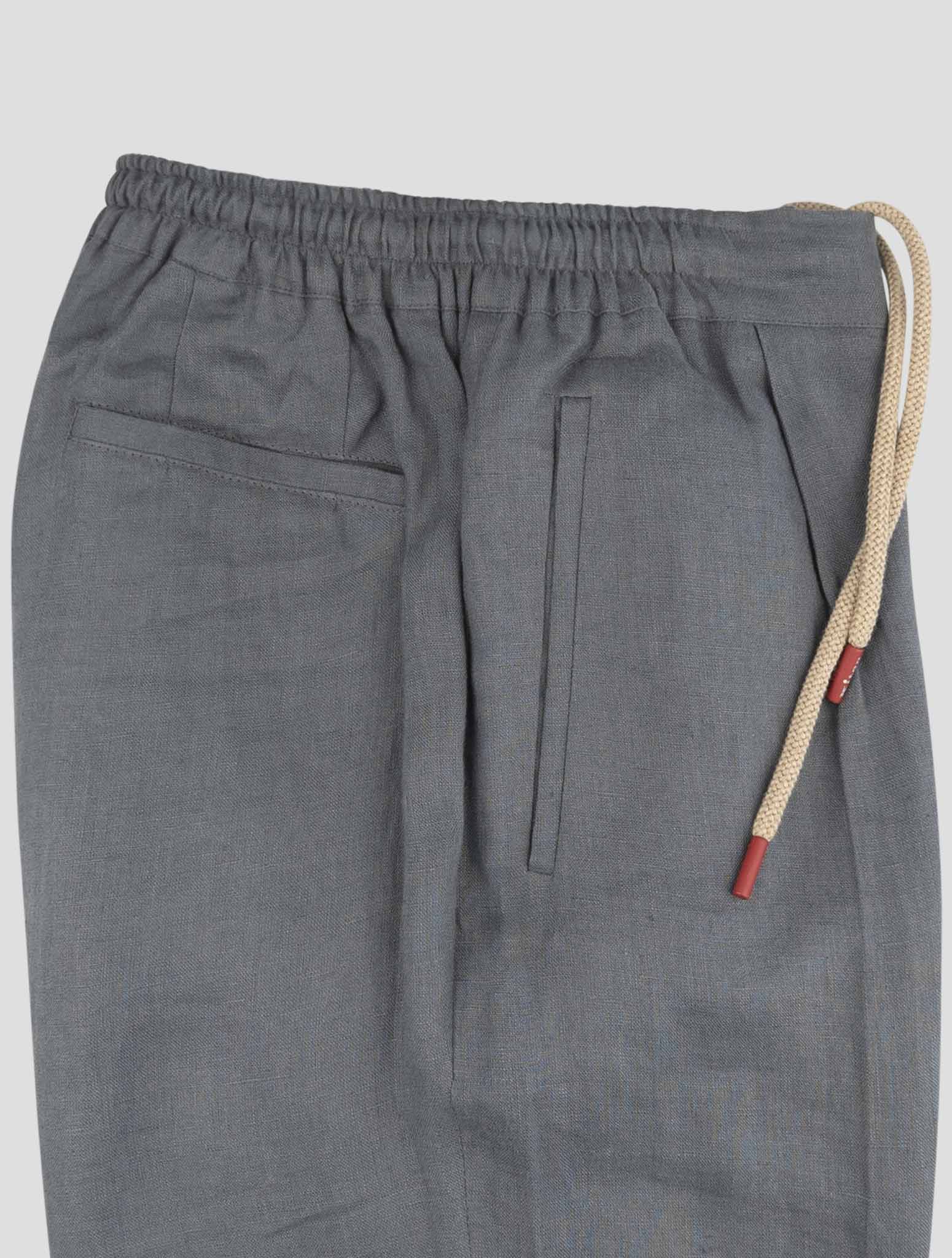 Kiton Gray Linen Pants