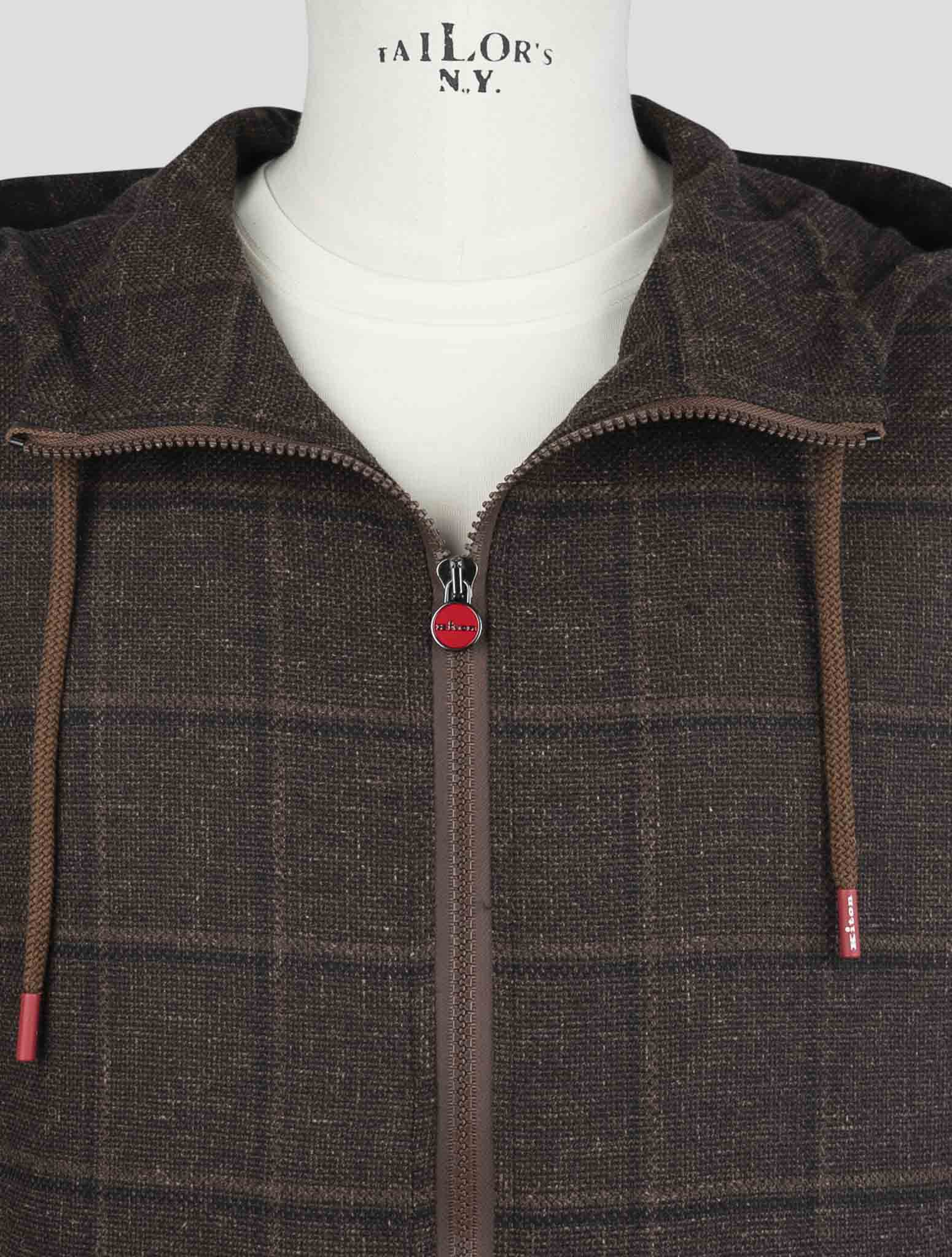 Kiton Brown Virgin Wool Linen Pa Ea Shirt Umbi