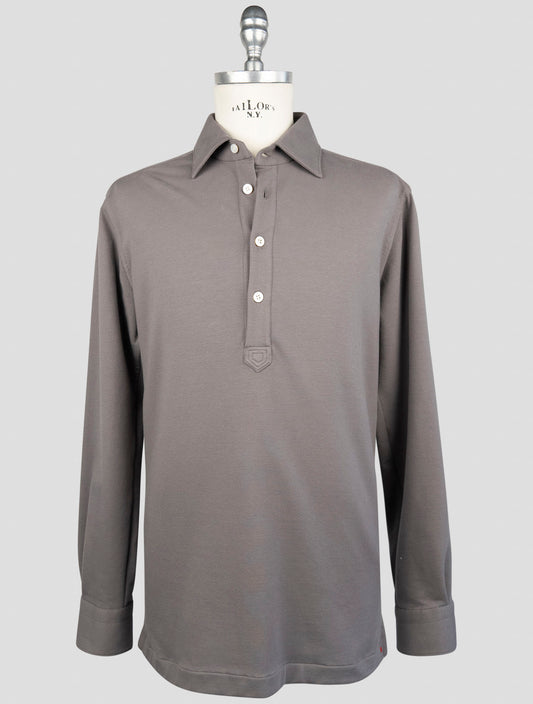 Kiton Taupe Cotton Ea Sweater Polo