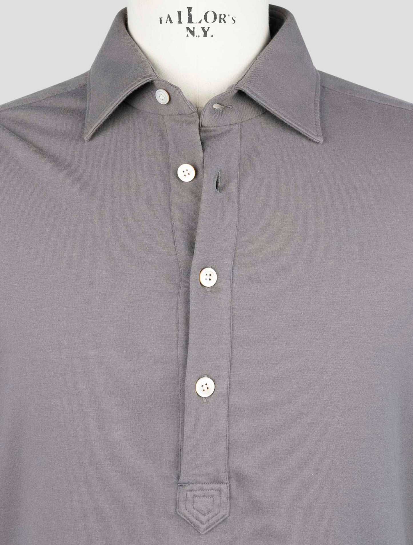 Kiton Taupe Cotton Ea Sweater Polo