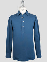 Kiton Blue Cotton Ea Sweater Polo