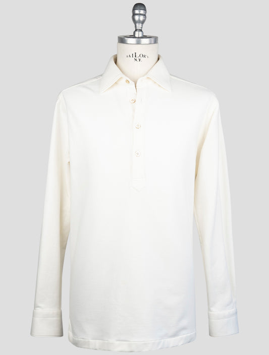 Kiton White Cotton Ea Sweater Polo