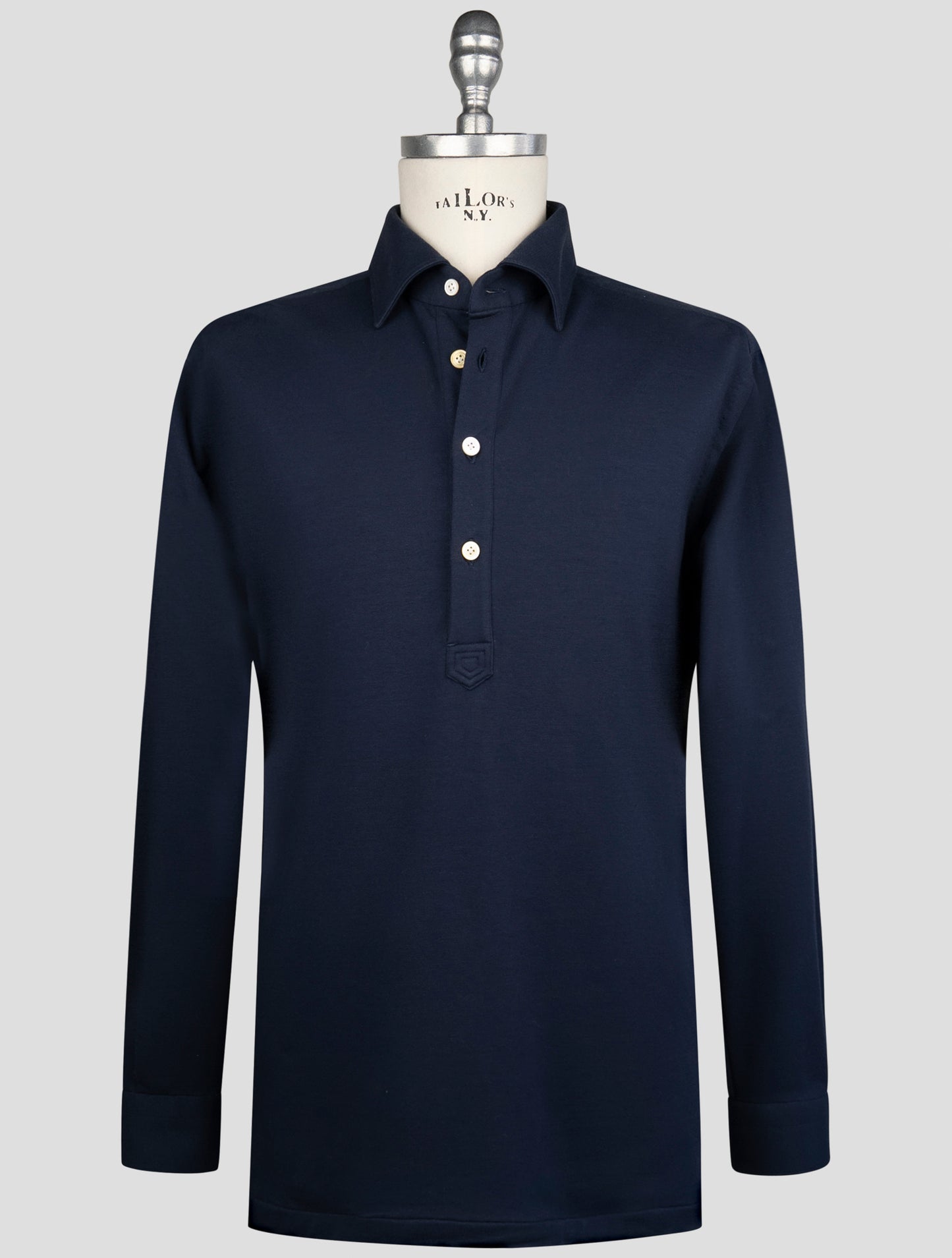 Kiton Blue Cotton Ea Sweater Polo
