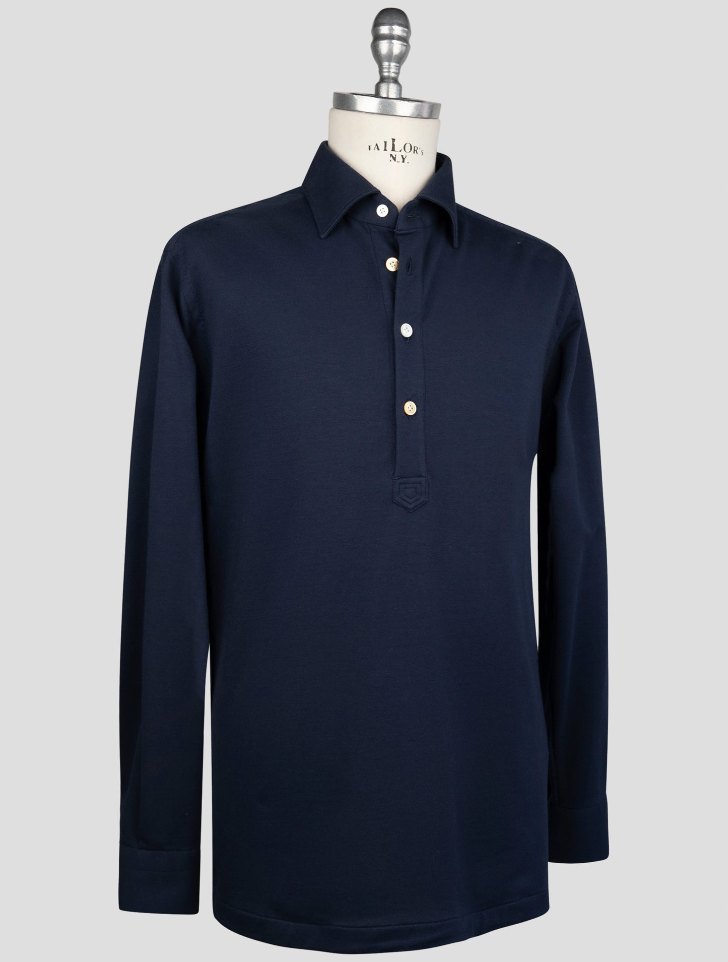 Kiton Blue Cotton Ea Sweater Polo