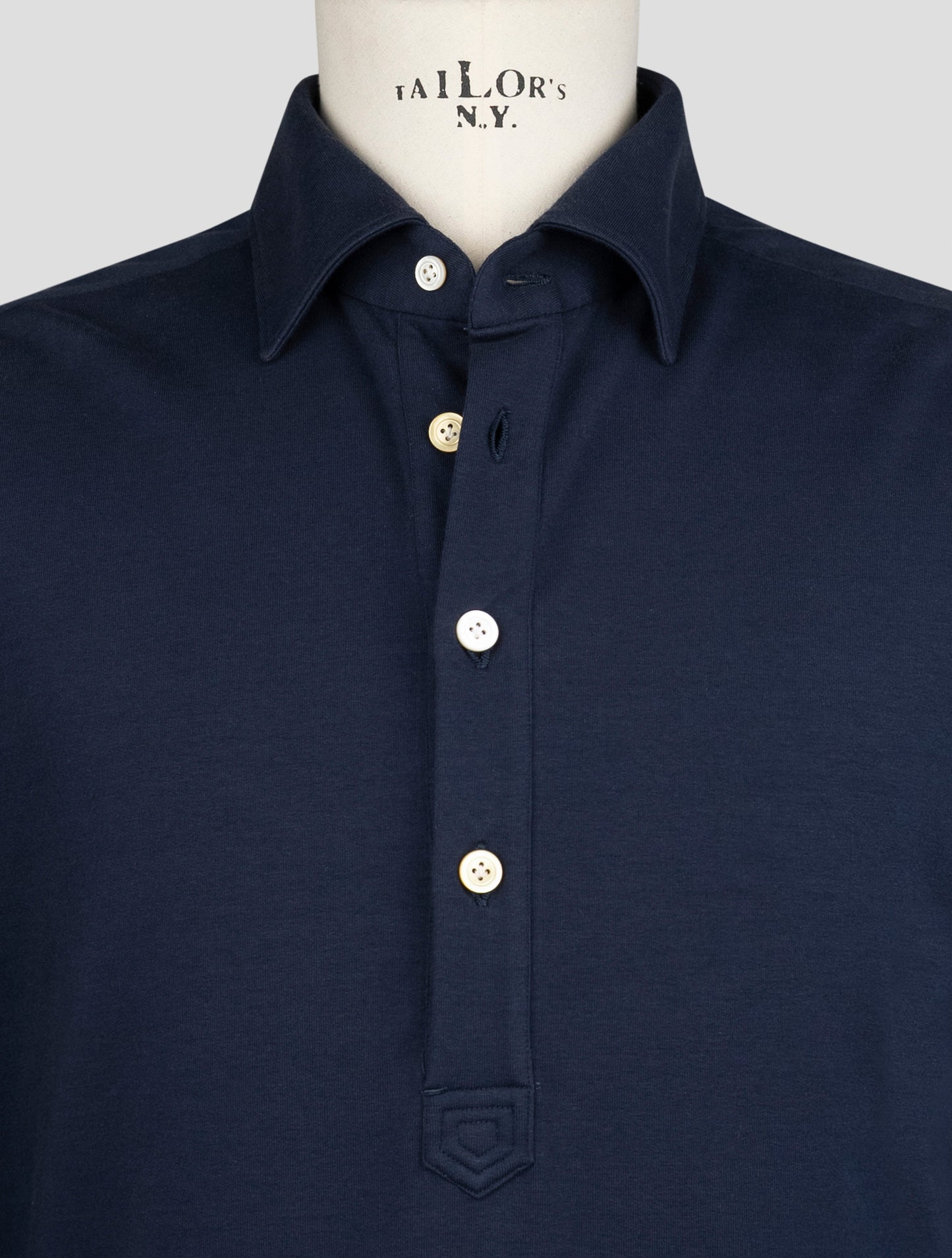 Kiton Blue Cotton Ea Sweater Polo