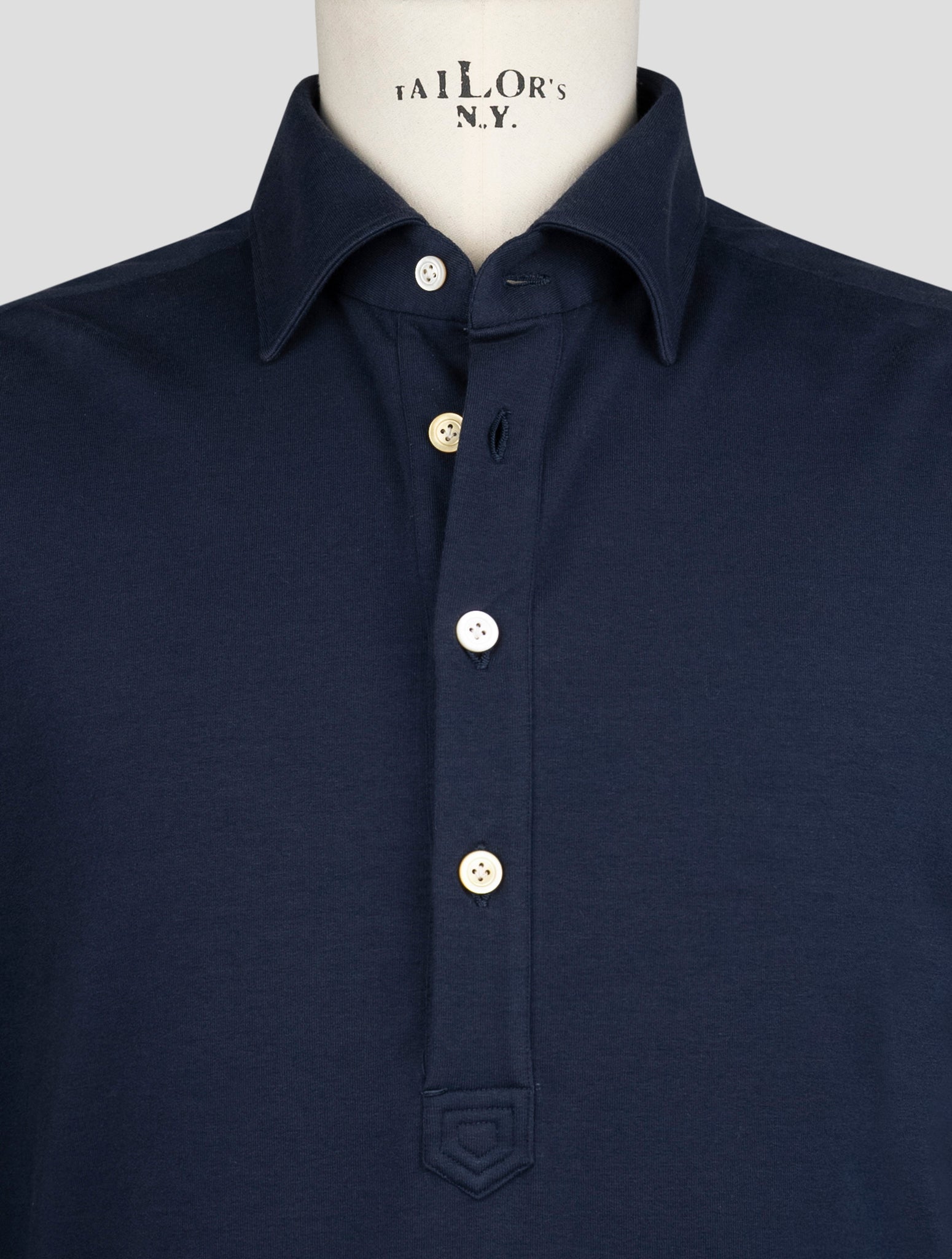 Kiton Blue Cotton Ea Sweater Polo