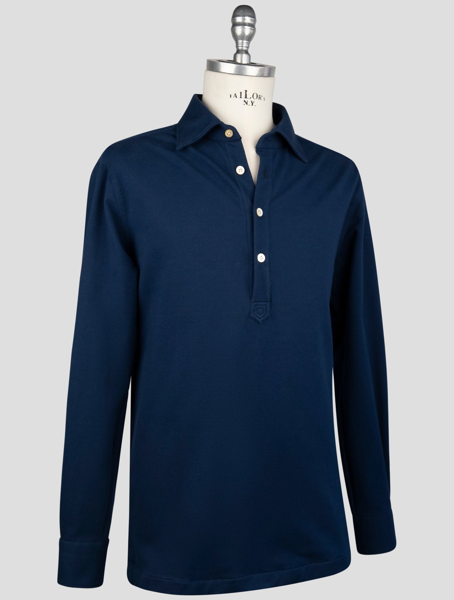 Kiton Blue Cotton Ea Sweater Polo