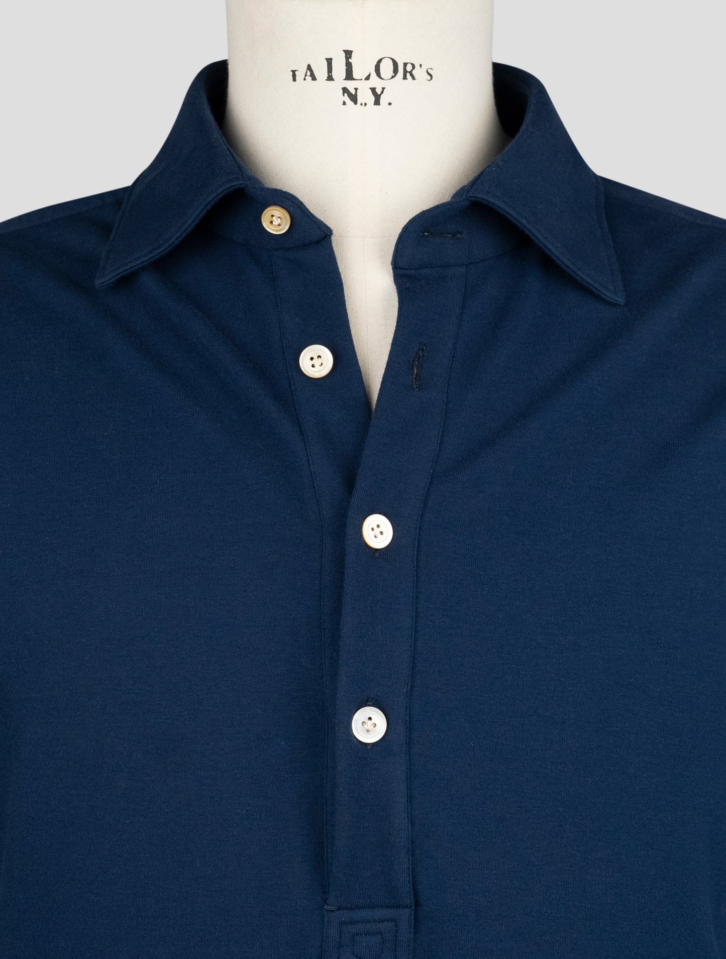 Kiton Blue Cotton Ea Sweater Polo