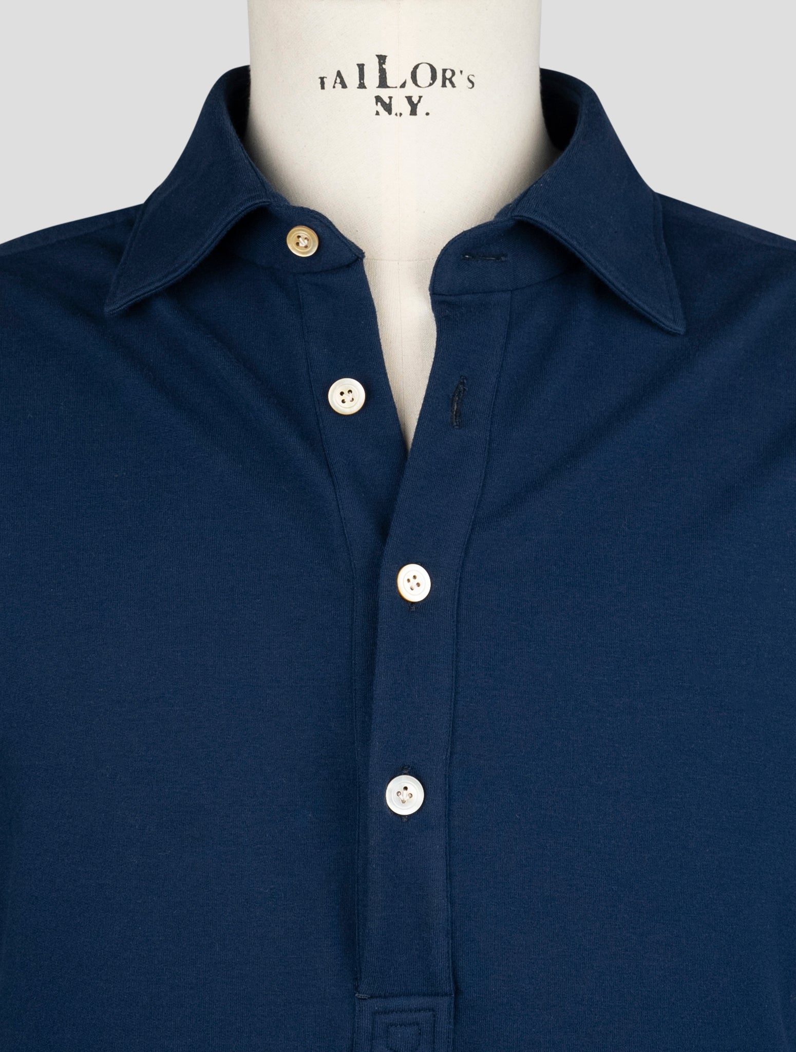 Kiton Blue Cotton Ea Sweater Polo