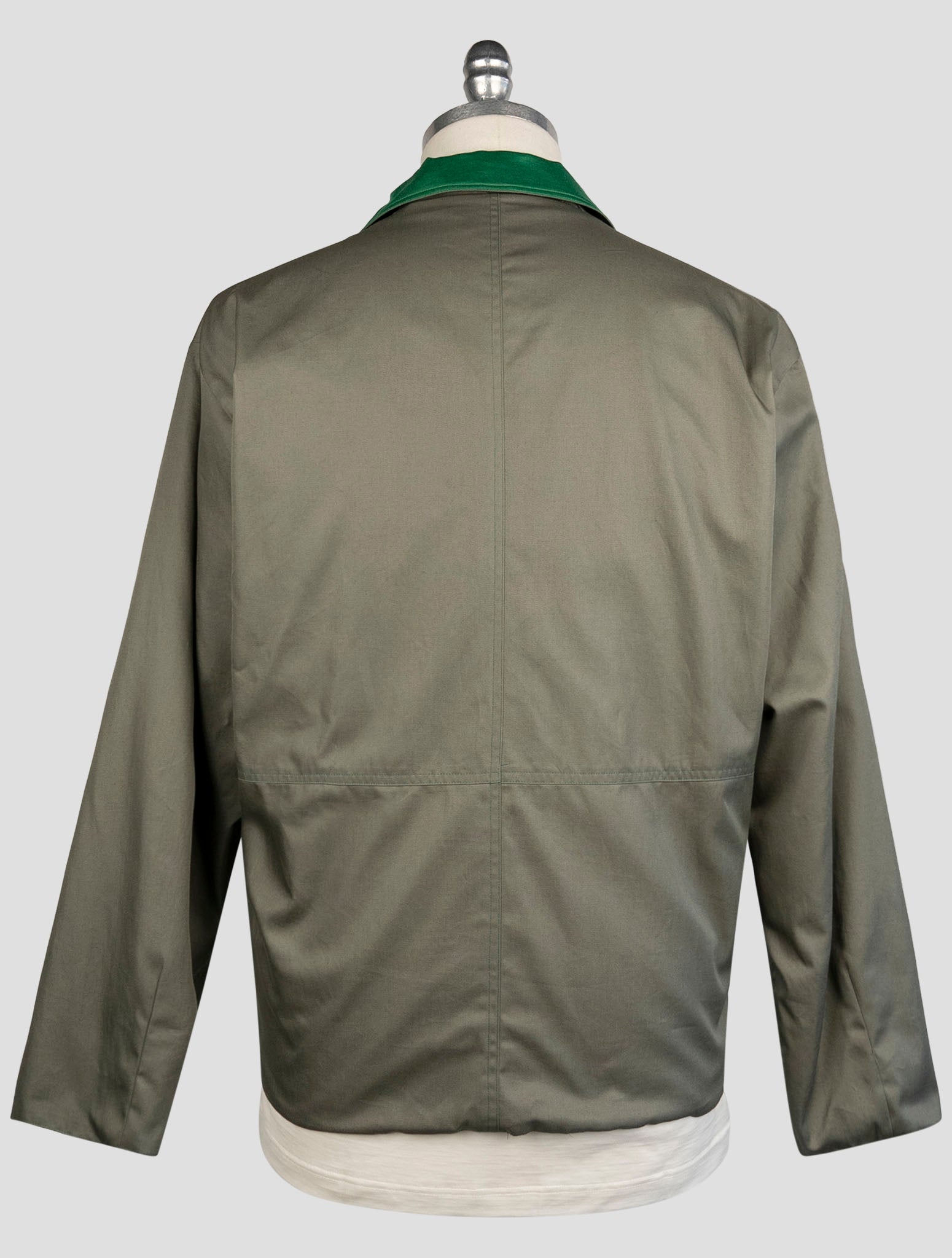 Kiton Green Cotton Reverse Coat