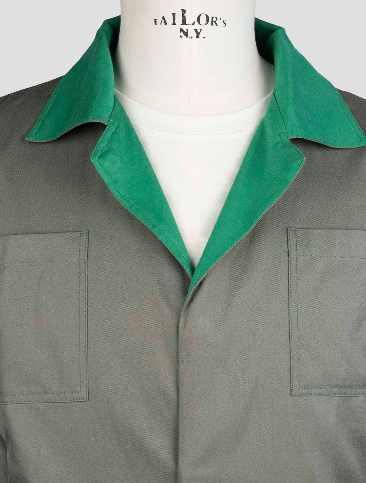Kiton Green Cotton Reverse Coat