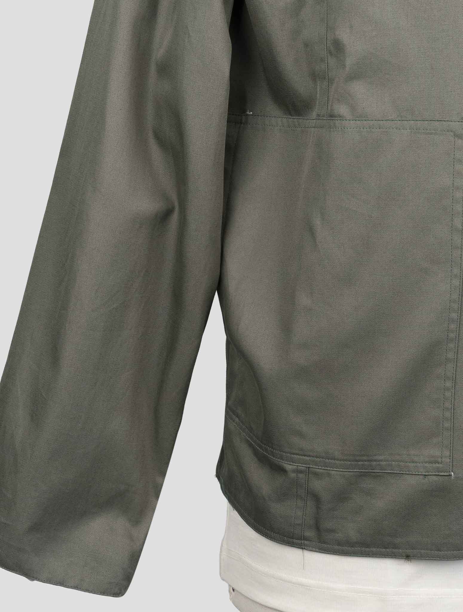 Kiton Green Cotton Reverse Coat
