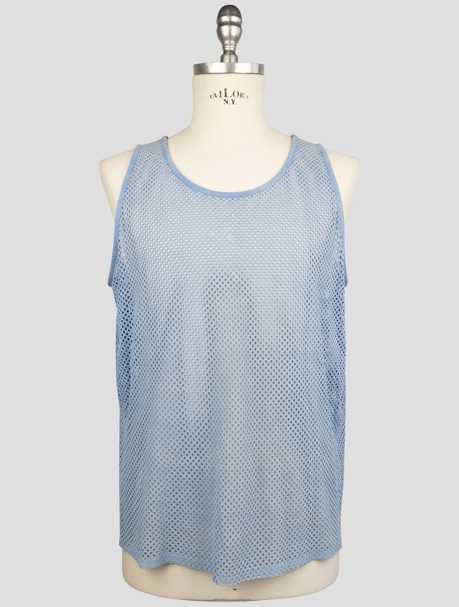 Kiton Light Blue Leather Gilet