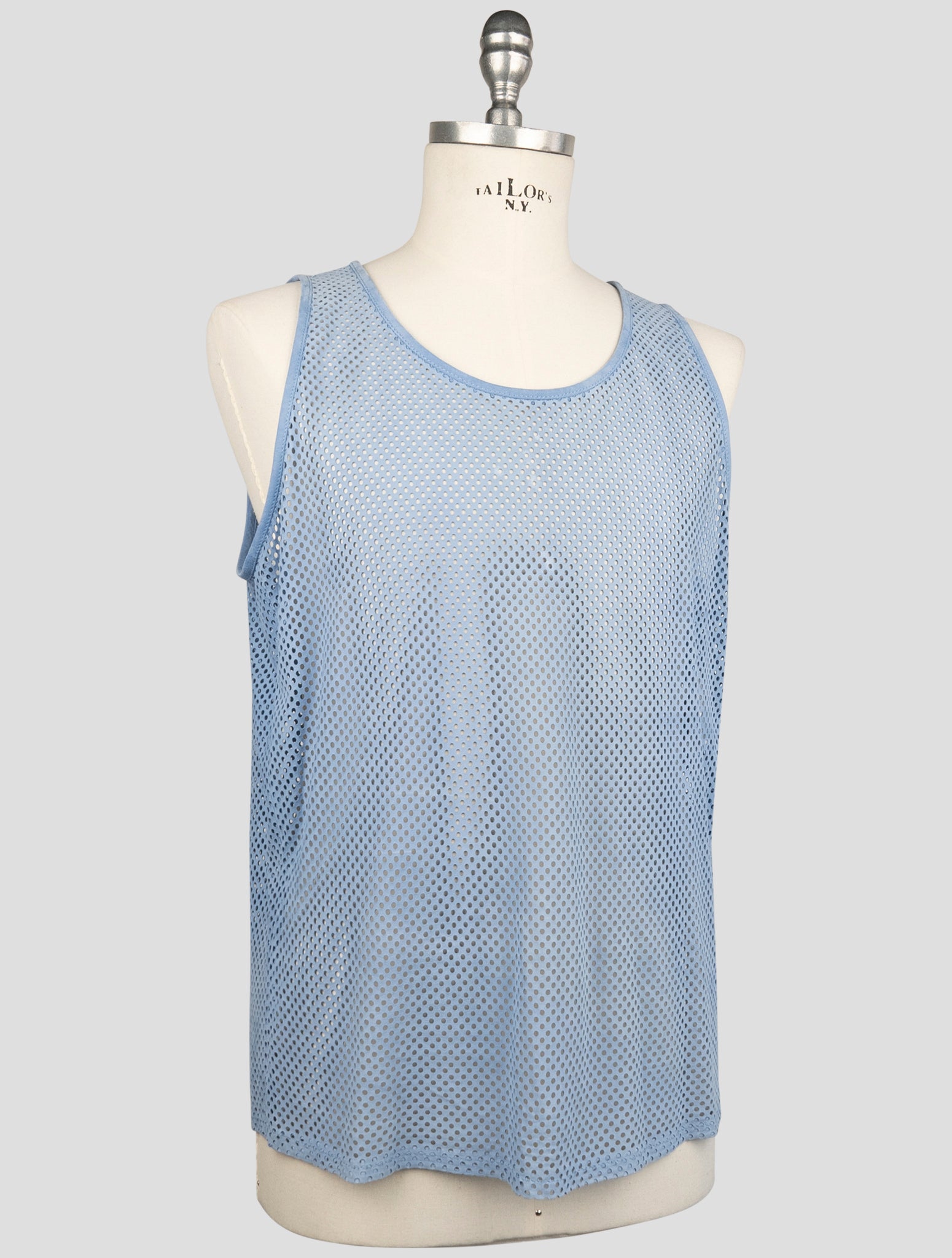 Kiton Light Blue Leather Gilet