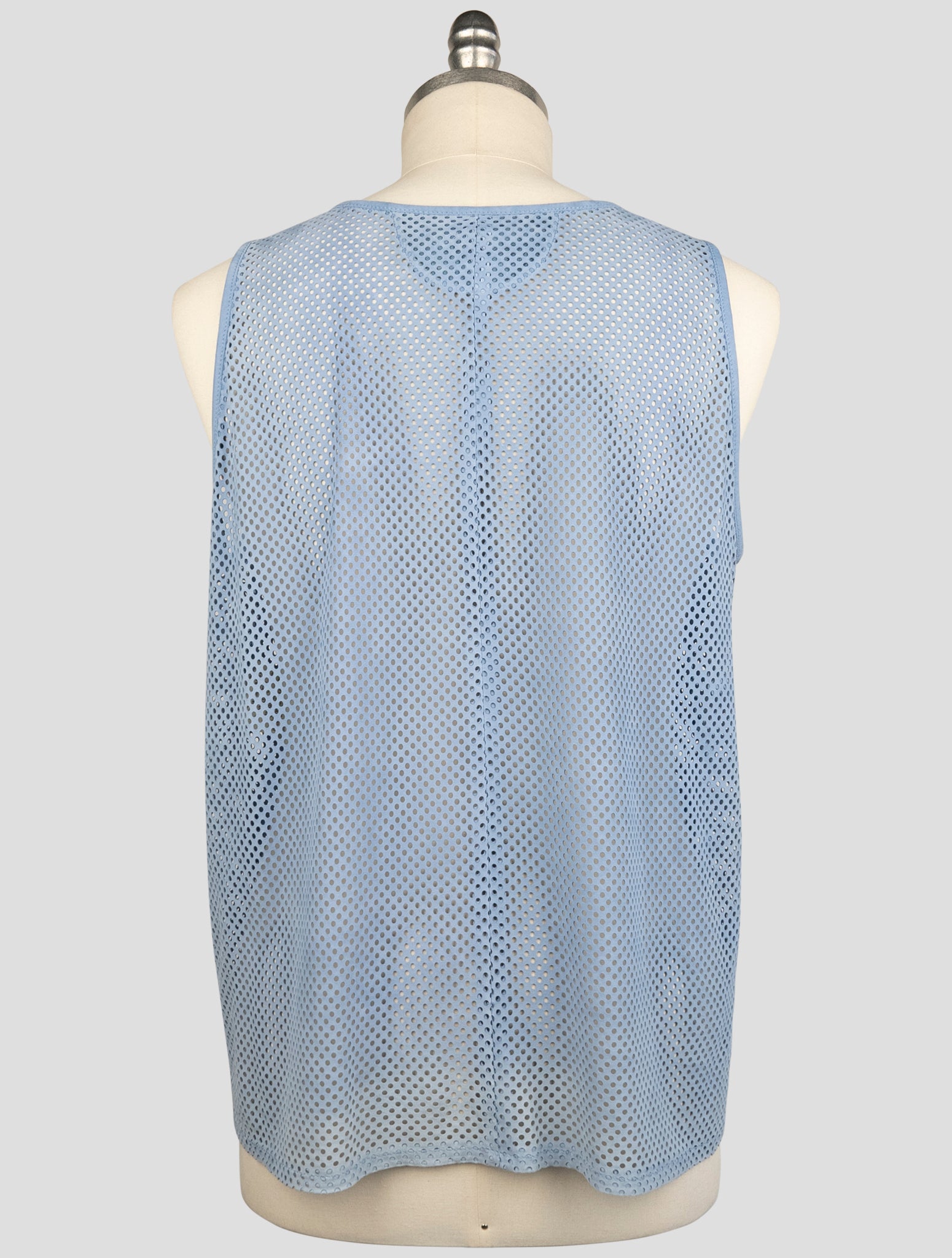 Kiton Light Blue Leather Gilet