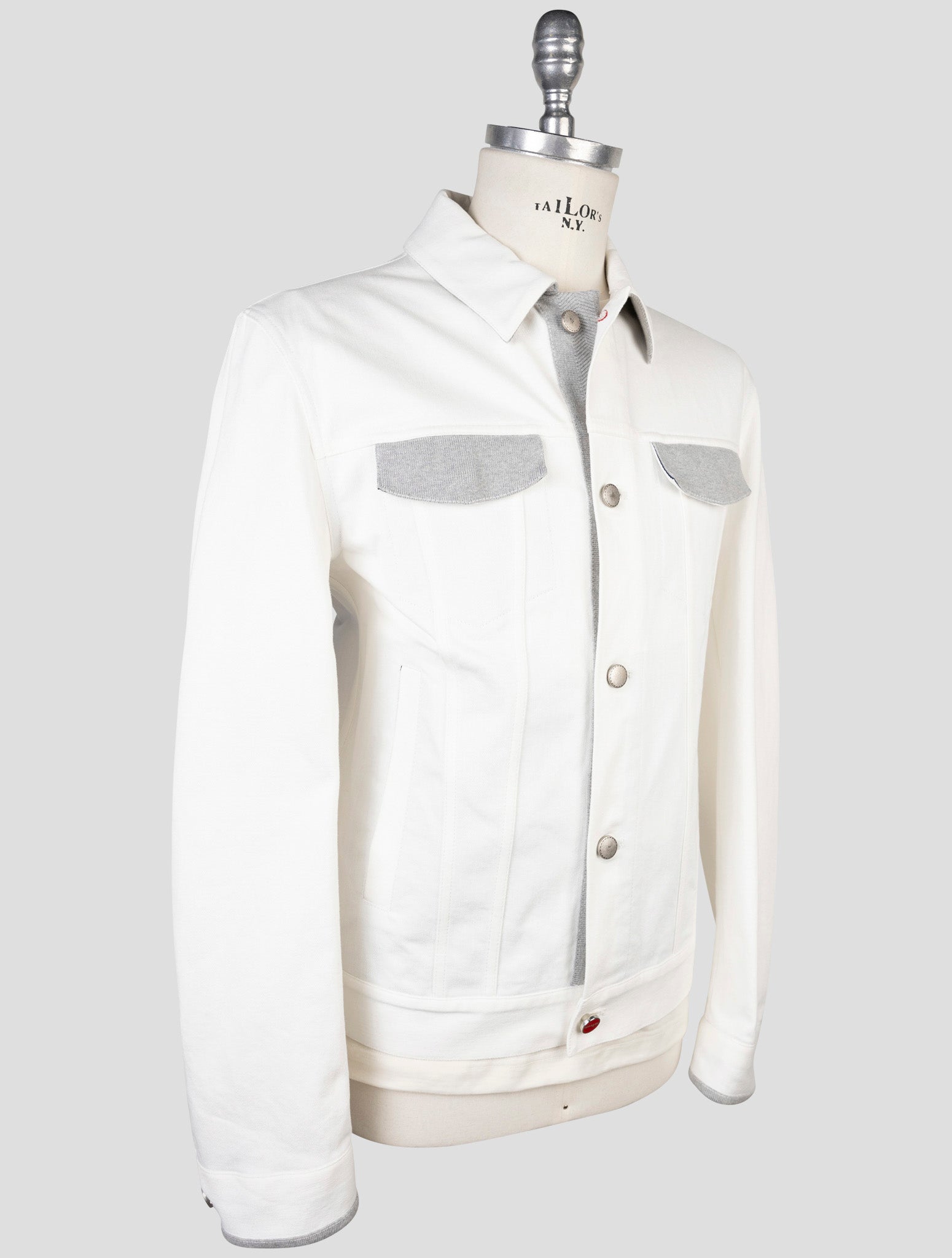 Kiton White Cotton Coat