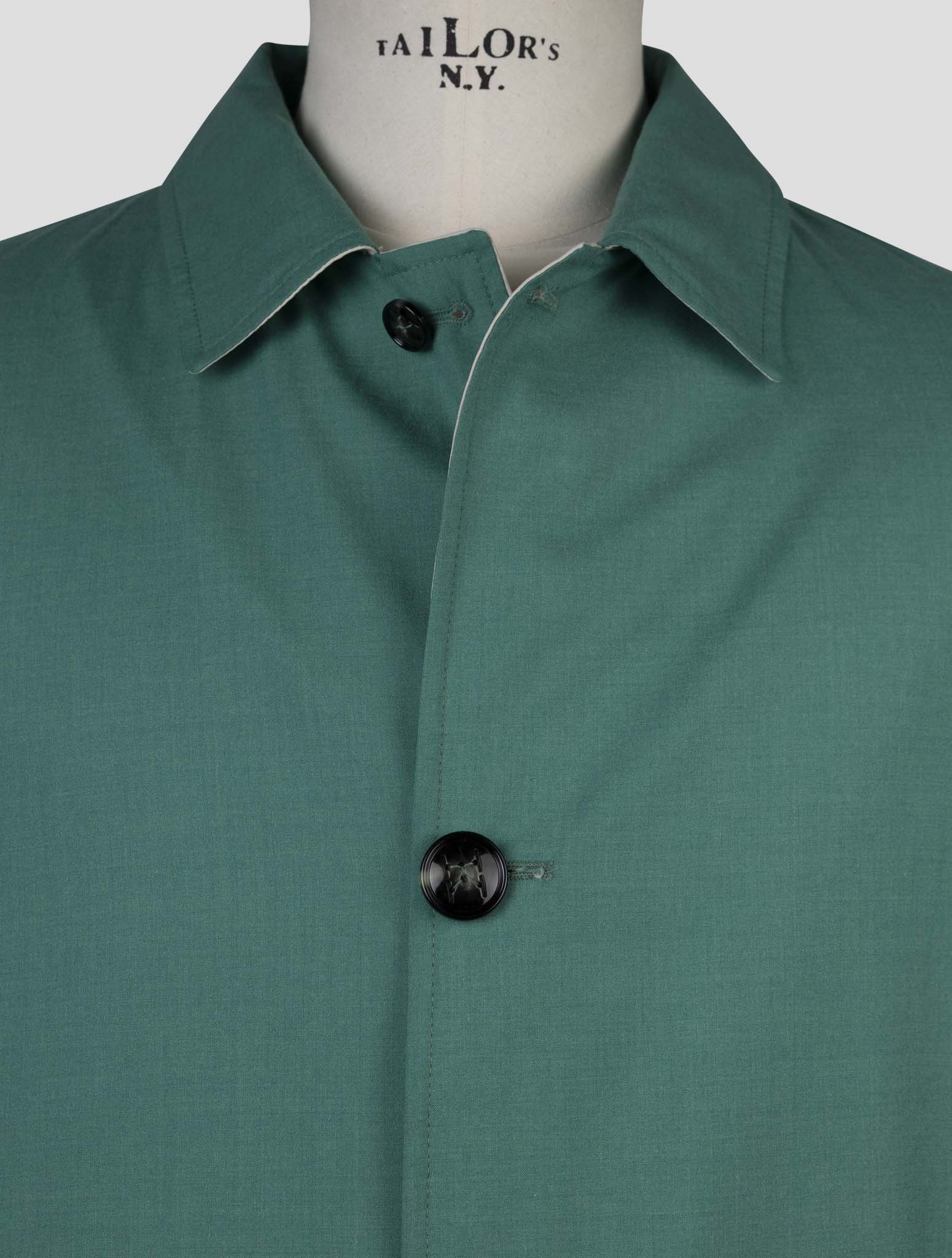 Kiton Green Beige Cashmere Silk Reverse Coat
