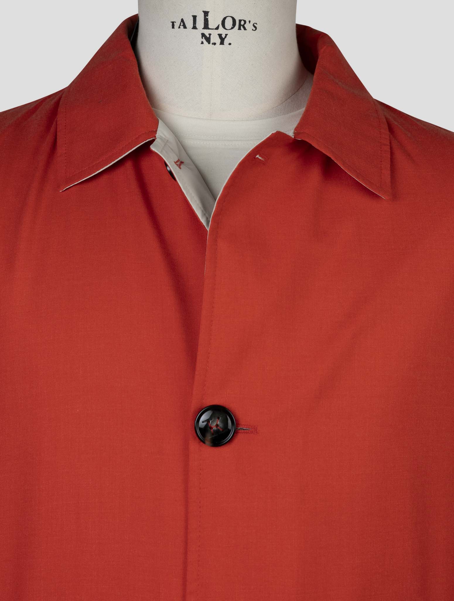 Kiton Red Beige Cashmere Silk Reverse Overcoat