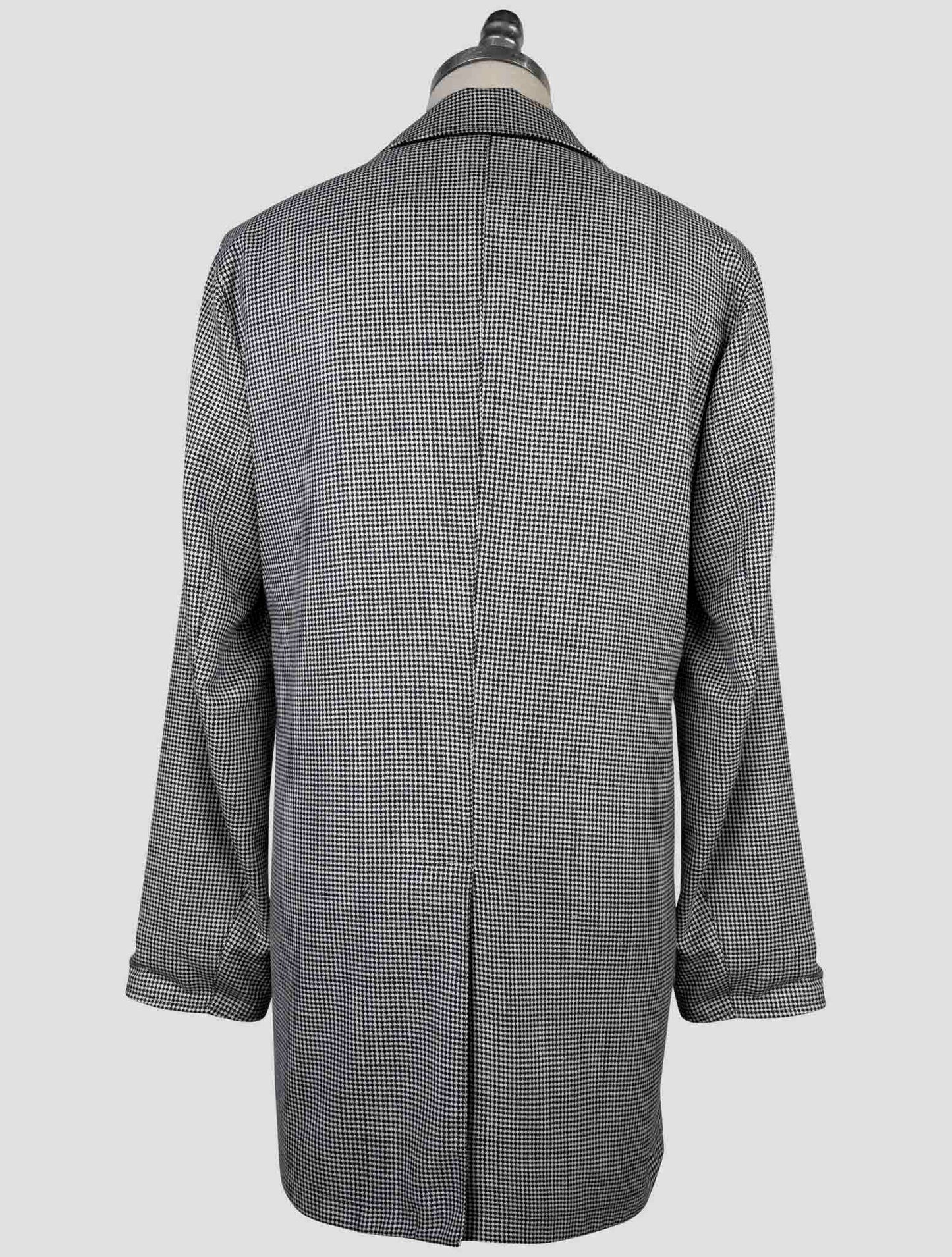 Kiton Black White Cashmere Virgin Wool Silk Linen Reverse Overcoat