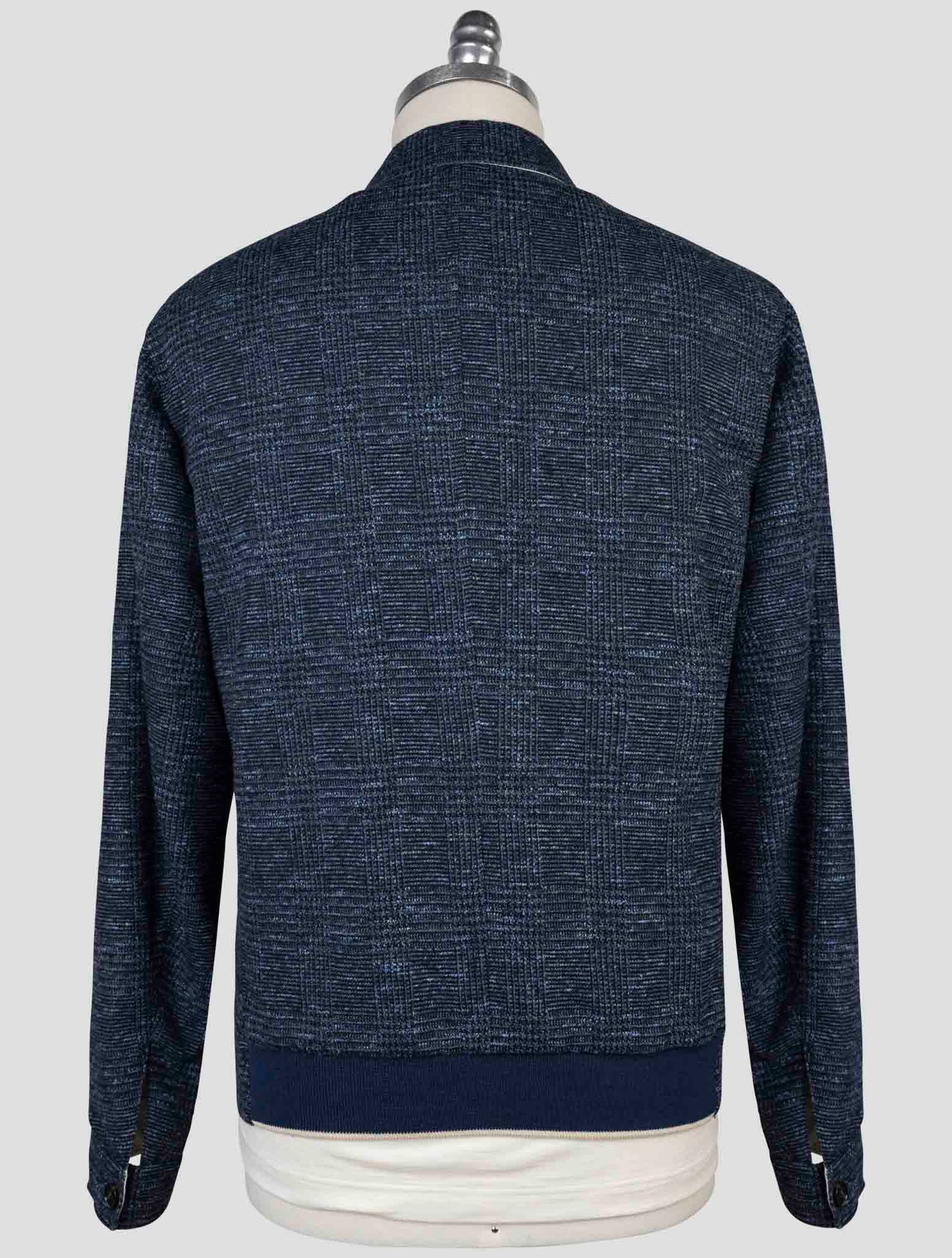 Kiton Blue Beige Cotton Virgin Wool Pl Reverse Coat