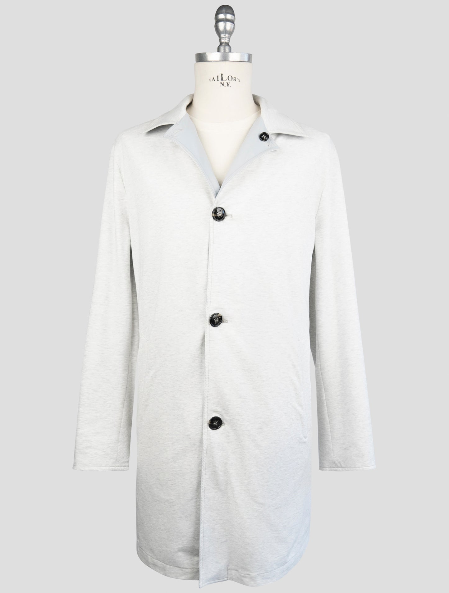 Kiton Gray Pa Ea Reverse Overcoat