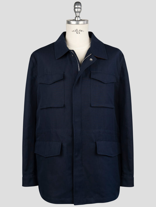Kiton Blue Cotton Coat
